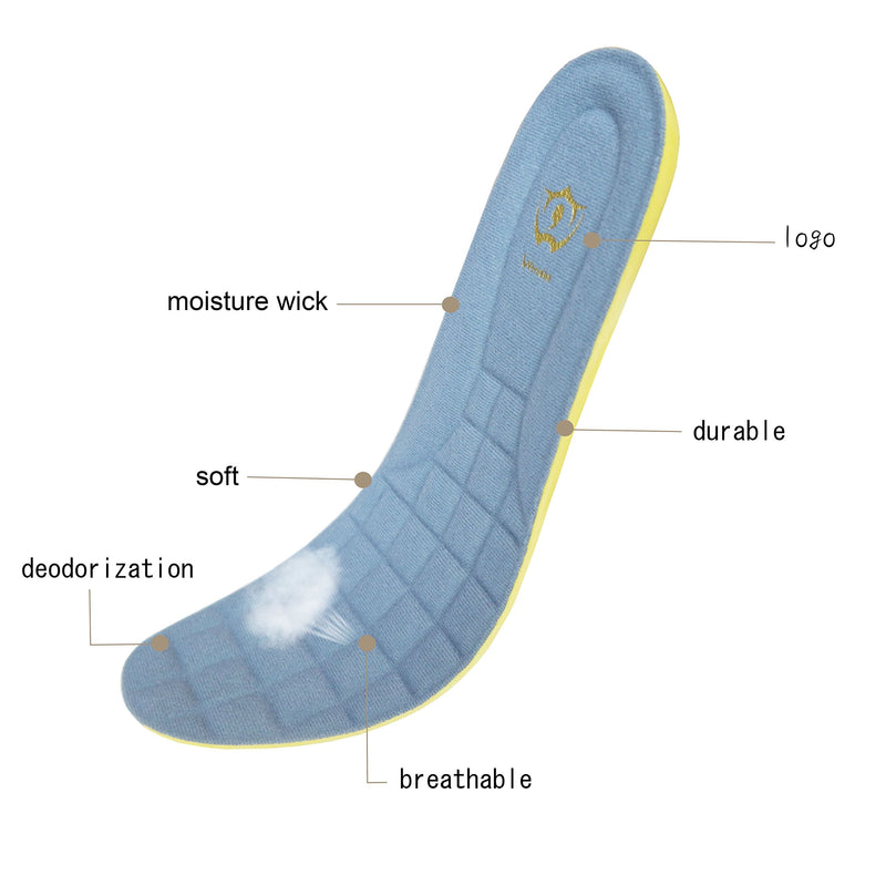 [Australia] - Wnnideo Full Length Thick Memory Foam Shoes Insert with Arch Support - Premium Cushioning Orthopedic Shoe Insoles for Heel Pain & Plantar Fasciitis, Running, Hiking, Working Men & Women (Grey, 12) Grey 