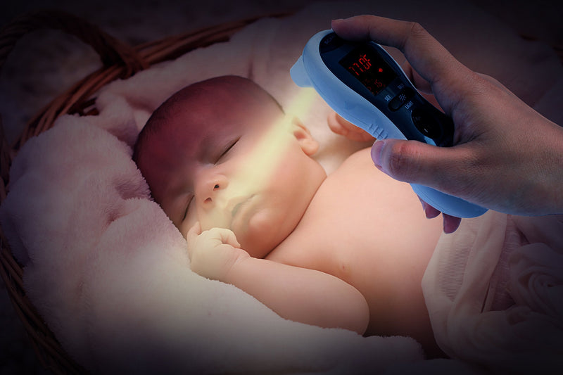 [Australia] - MOBI - Ultra Pulse Digital Thermometer - Ear & Forehead Indicator Pulse Rate Monitor Flashlight - Talking Digital Fever Monitor for Baby Kids & Adult 