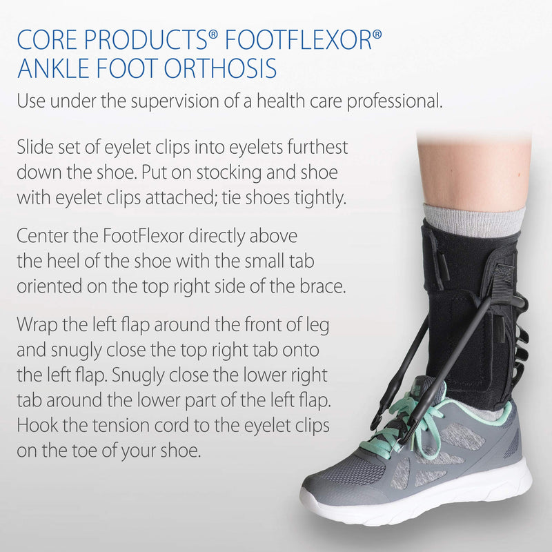 [Australia] - Core Products FootFlexor AFO Foot Drop Brace - Universal Medium/X-Large (Pack of 1) 