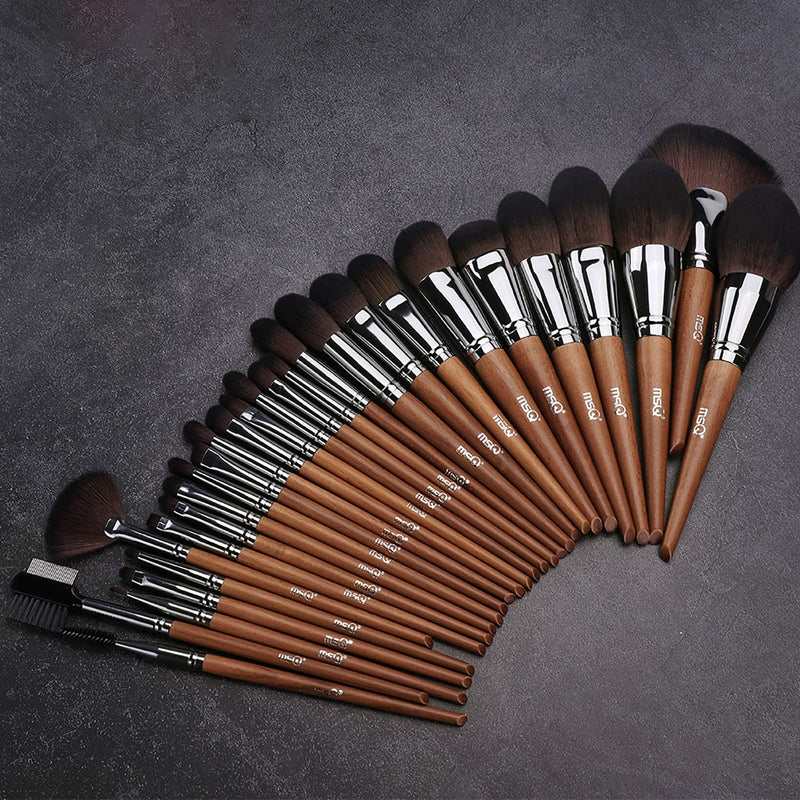 [Australia] - Makeup Brushes MSQ 28pcs Professional Beauty Brushes Sets with Luxury Makeup Bag (Foundation, Powder, Eyeshadow, Blush, Blending, Creams & Lip Brush) 28PCS with Bag 