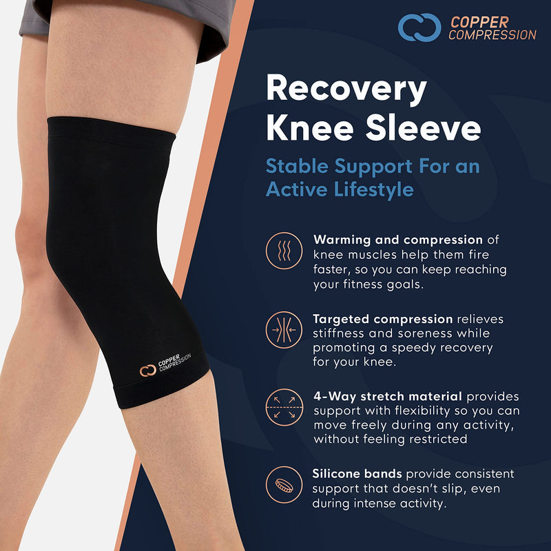 [Australia] - Copper Compression Knee Brace for Knee Pain - Copper Infused Knee Stabilizer Support Sleeve for Meniscus Tear, ACL, MCL, Arthritis, Joint Pain Relief, Running, Sports, Hiking. Fit for Men & Women. Small (Pack of 1) 