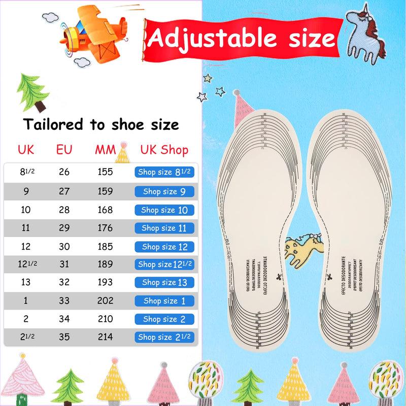 [Australia] - 6 Pairs Quality Memory Sponge Foam Shoe Insoles for Kids, Child Replacement Shoe Inserts, Breathable, Washable, Absorb Shocks and Stay Fresh, Cut to Size (Car, Plane Styles) Car, Plane Styles 