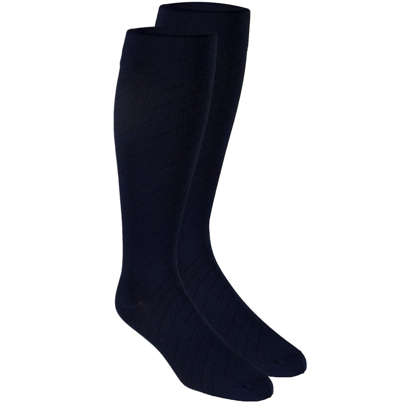 [Australia] - Truform Travel Compression Socks for Men and Women, 15-20 Knee High Over Calf Length, Navy, Medium 