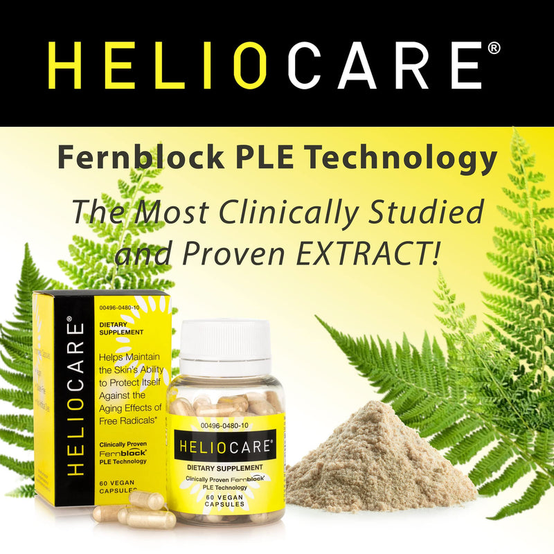[Australia] - Heliocare Skin Care Dietary Supplement: 240mg Polypodium Leucotomos Extract Pills - Antioxidant Rich Formula with Fernblock and PLE Technology - 60 Veggie Capsules 