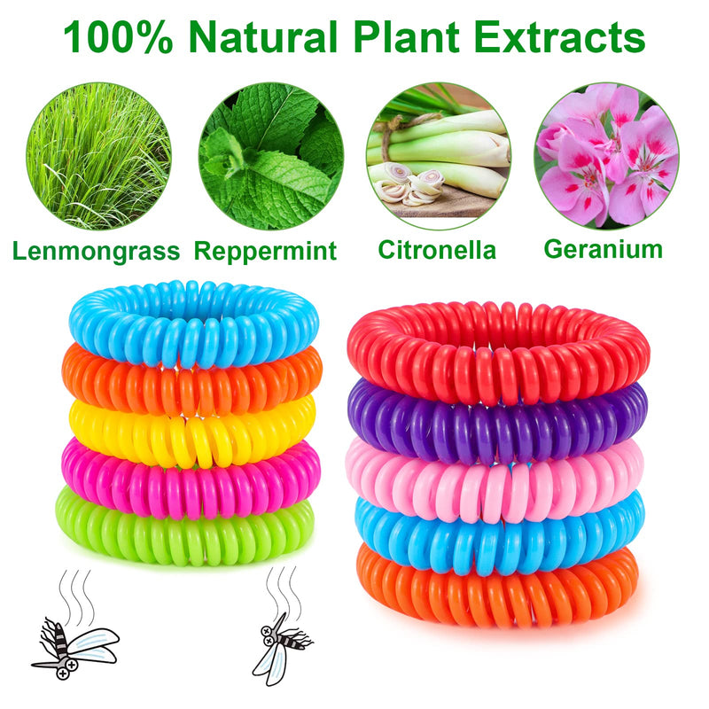 [Australia] - 20 Pack Mosquito Repellent Bracelet, Insect Midge Mosquito Bands for Adults & Kids - Deet-Free Natural Wristbands - Waterproof, Protection Insects up to 300 Hours 