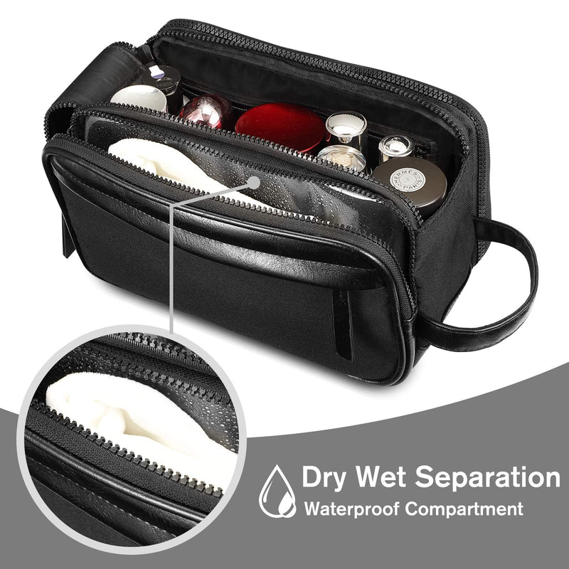 [Australia] - SITHON Toiletry Bag for Men or Women, Water Resistant Travel Shaving Dopp Kit Storage Organizer with Wet Towel Separation for Cosmetic & Bathroom Toiletries, Black 