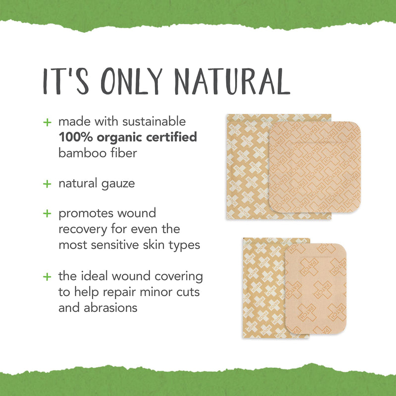 [Australia] - PATCH Large Format Bamboo Plasters for Cuts & Scratches, Hypoallergenic Wound Care for Sensitive Skin - Latex Free, Natural, 10pcs 1 Pack (10 Plasters) 