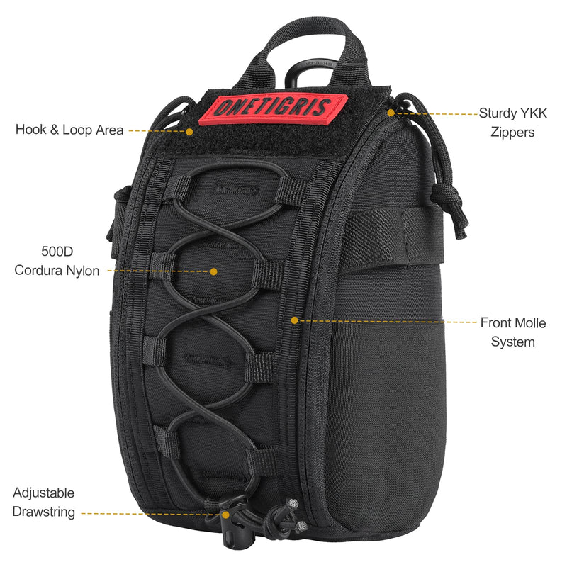 [Australia] - OneTigris Molle First Aid Medical Bag Tactical Rip-Away Medical Pouch EMT Emergency Survival Responder Bag Black 