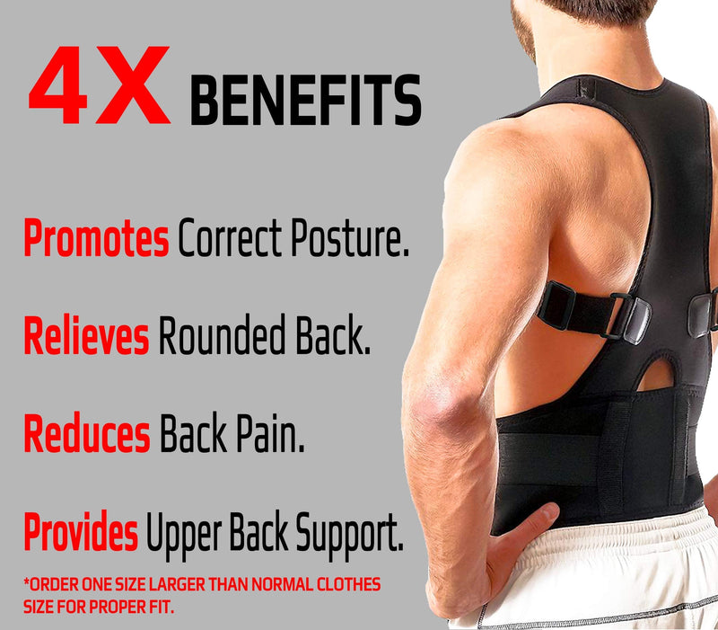[Australia] - VPX Magnetic Posture Corrector Men & Women | Fully Adjustable Padded Back Supporter, Straightener, Trainer | All Day Pain Relief & Lumbar Support | Neck, Spine Stretcher, Shoulders Correction, Braces 