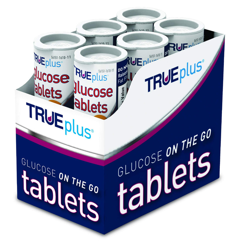 [Australia] - TRUEplus® Glucose Tablets, Orange Flavor - 6X 10ct Tubes 10 Count (Pack of 6) 
