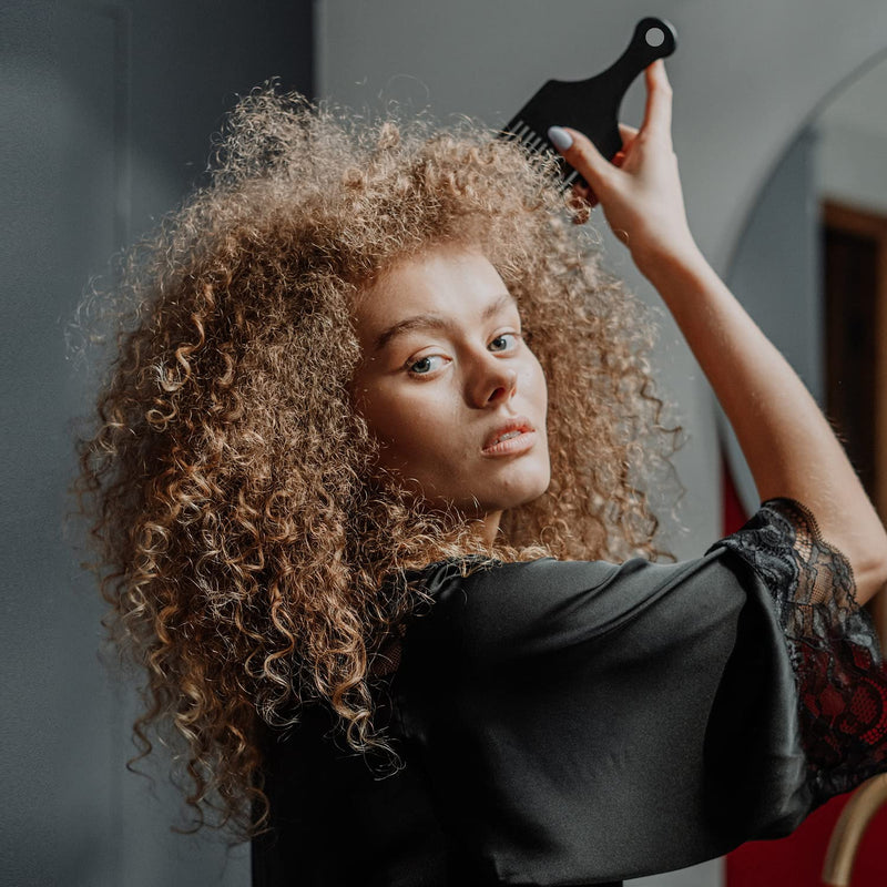 [Australia] - 3 Sizes Afro Combs Set, Black Plastic Afro Hair Comb Hair Pick Comb Wide Tooth Comb Hairdressing Styling Tool for Natural Curly Hair Style 