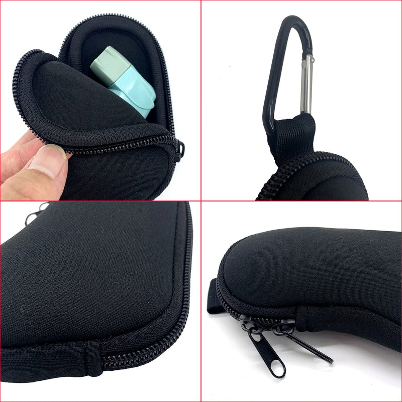 [Australia] - Asthma Inhaler Holder Neoprene Protective Portable Carrying Bag Travel Inhaler Mini Case Sleeve for L-Shaped Inhaler, Inhaler Not Included 