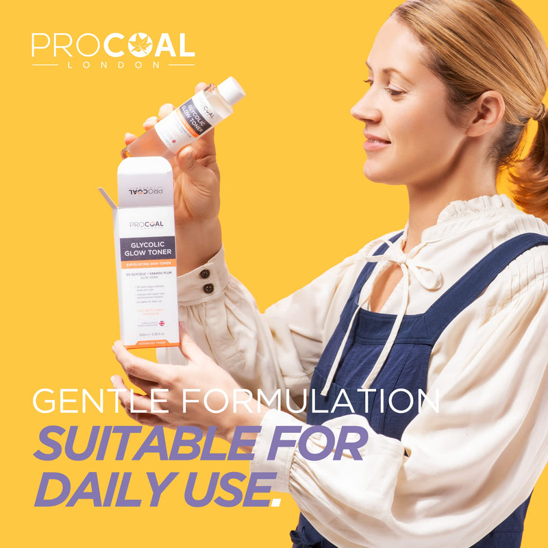 [Australia] - New Glycolic Glow Toner 5% with Vitamin C & Aloe Vera by Procoal - Pore Minimizer, Brightening & Exfoliating Skin Toner for Face, Glow Tonic for Face, 100% Recyclable Packaging, Vegan, Made in UK 