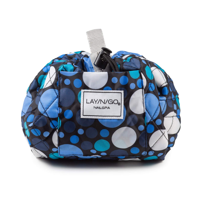 [Australia] - Lay-n-Go Drawstring Nail Polish Bag, Makeup Bag – Polka Dot, 18 inch – Great Cosmetic, Toiletry Bag and Travel Bag Dot Calm (Blue) 