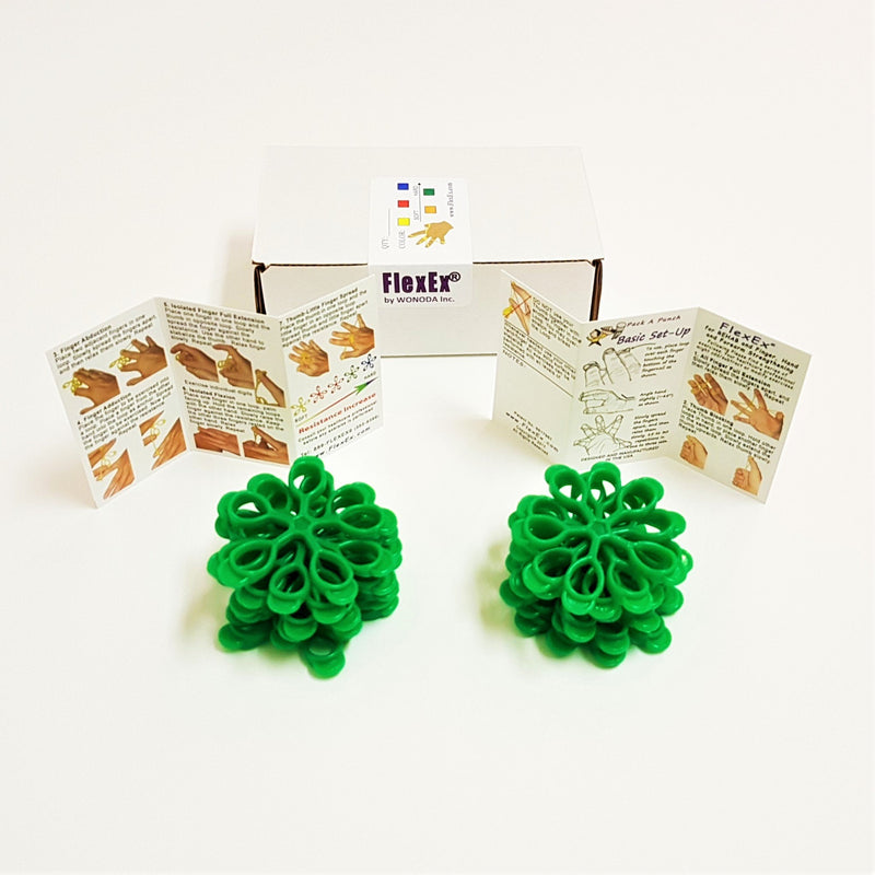 [Australia] - FlexEx Hand Exerciser - 20 Pack Green - Medium-Hard Resistance, Made In USA 