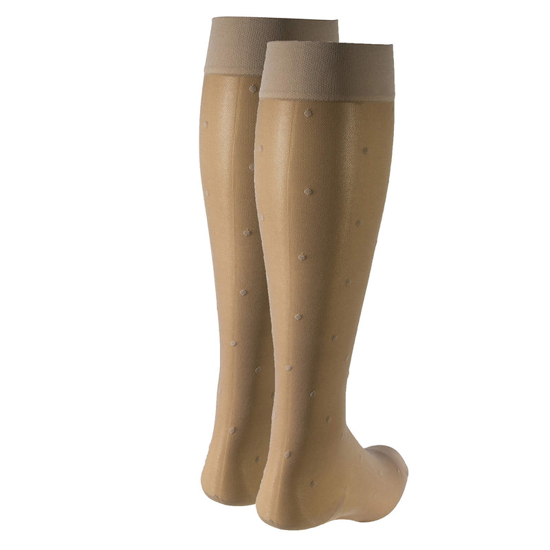 [Australia] - Truform Sheer Compression Stockings, 15-20 mmHg, Women's Knee High Length, Dot Pattern X-Large (1 Pair) Nude Dot Pattern 
