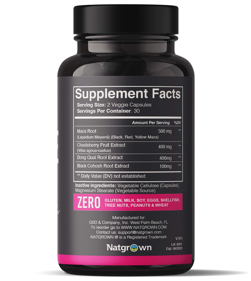 [Australia] - Hormone Balance for Women PMS & Menopause Relief Supplement for Fertility, Hormonal & Menstrual Support - Helps Relief Hot Flashes - Maca Root, Vitex, Dong Quai & Black Cohosh Complex - Vegan Capsules 60 Count (Pack of 1) 