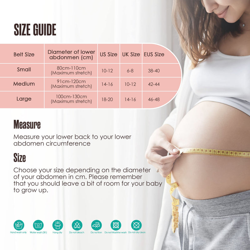 [Australia] - Maternity Belly Band for Pregnant Women, Abdominal Binder, Breathable, Black, Elastic Waist, Prenatal Pregnancy, Back Brace, Support, Pelvic Pain Relief Wrap, Tummy Bump Sling, Belt, Para Embarazadas Large 