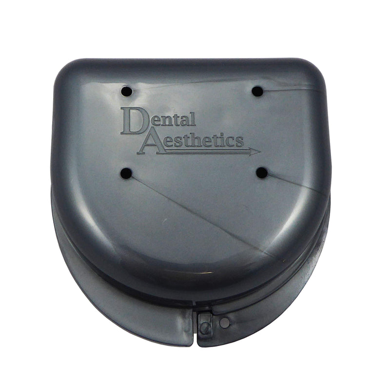 [Australia] - 2 x Gum Shield Case - Mouthguard Box for Ortho Retainers, Sports Dental Appliances, Dentures & More (Blue & Dark Grey) Blue & Dark Grey 