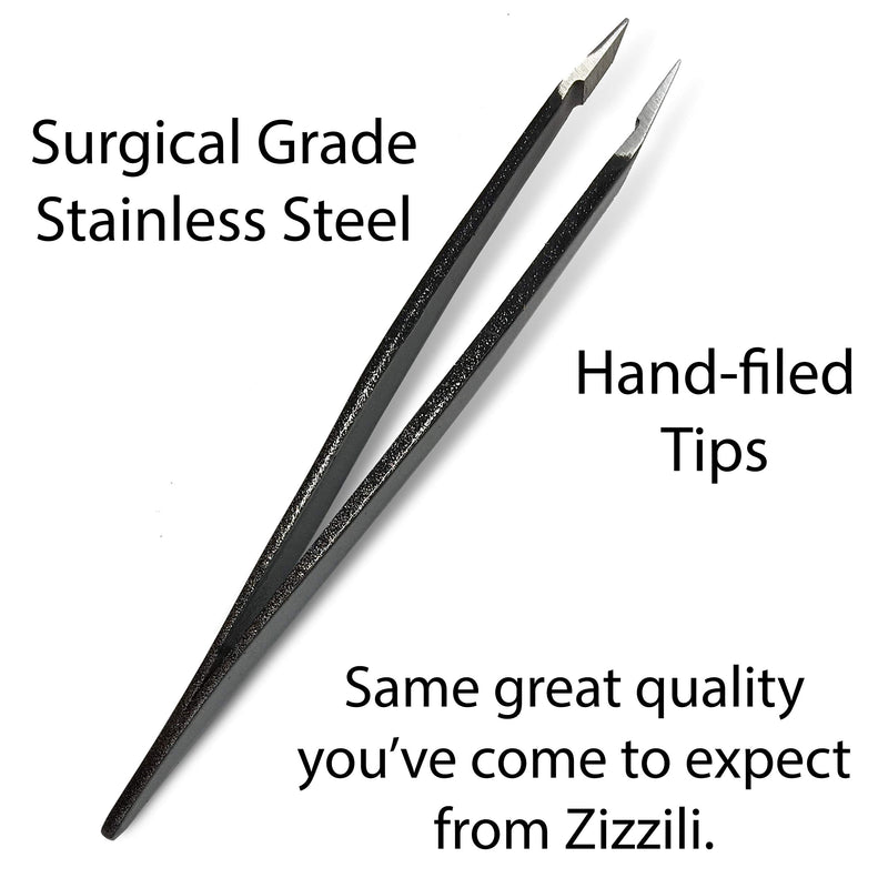 [Australia] - Zizzili Basics Mini Slant Tweezers - Best Tweezers for Eyebrow, Facial Hair Removal and your Precision Needs (Midnight Ombre) Midnight Ombre 