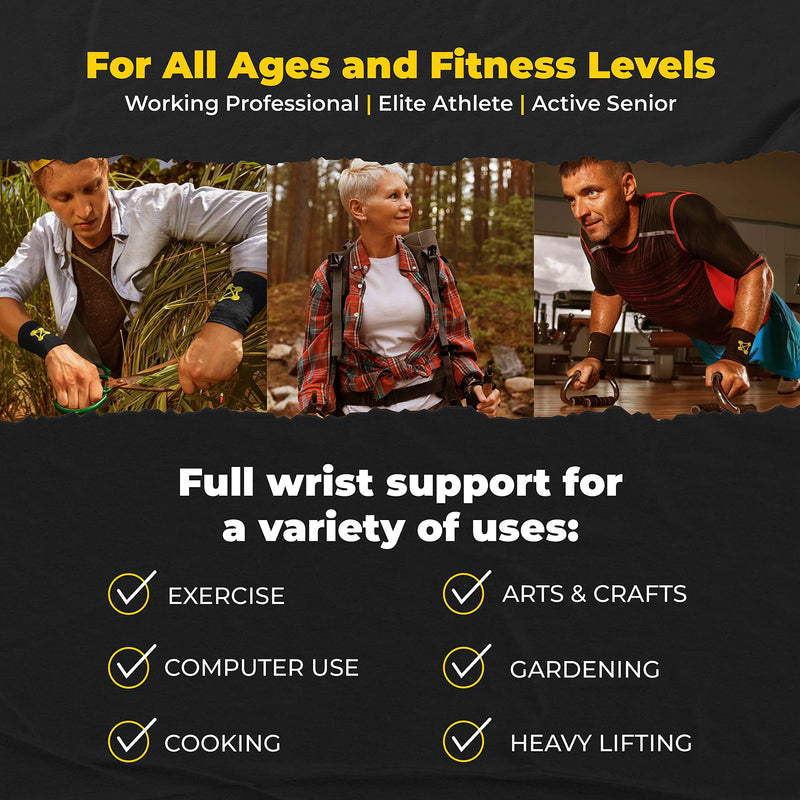 [Australia] - CopperJoint Compression Wrist Support – Copper-Infused Bands Support Improved Circulation, Recovery, Help Relieve Stiff & Sore Muscles - 1 Pair (Large) Large 