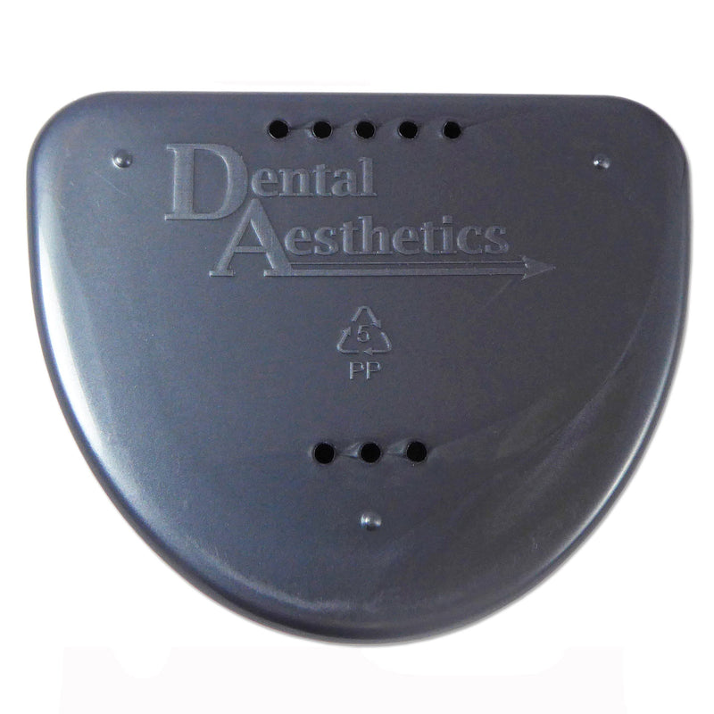 [Australia] - Slim Orthodontic Dental Case - Colour & Glitter Choices for Retainers, Bleaching Trays, Dentures & More (Grey) Grey 