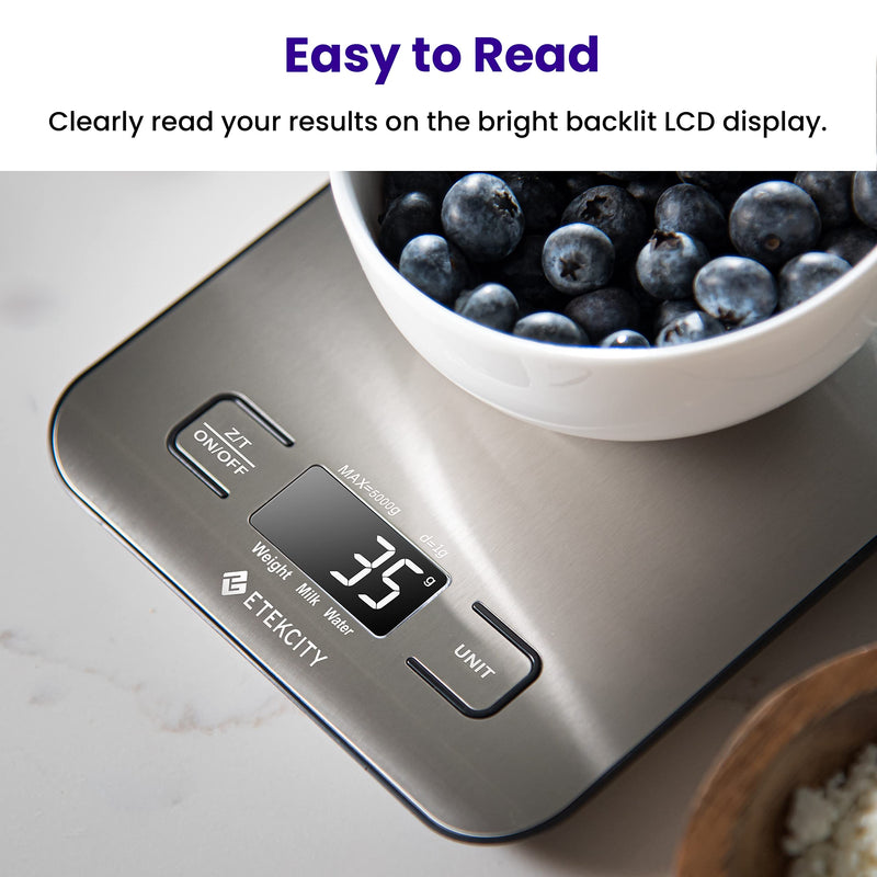 [Australia] - Etekcity Food Kitchen Scale, Digital Grams and Ounces for Weight Loss, Baking, Cooking, Keto and Meal Prep, Medium, 304 Stainless Steel Basic Medium Size 