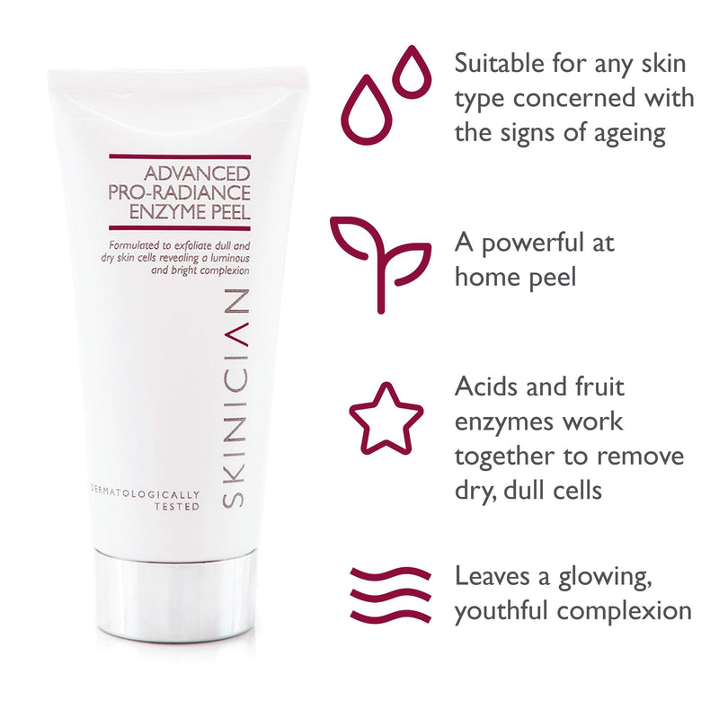 [Australia] - SKINICIAN Face Mask - Advanced Pro-Radiance Enzyme Peel - For Skin Renewal and Regeneration - Anti Ageing Skincare Beauty - Alpha Hydroxy Acids and Fruit Enzymes Facial Mask - 100% Vegan + Cruelty Free 