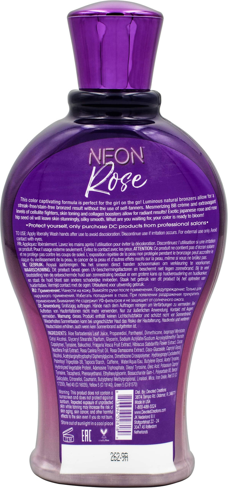 [Australia] - Devoted Creations Neon Rose Tanning Lotion with Natural Bronzers 12.25 oz 