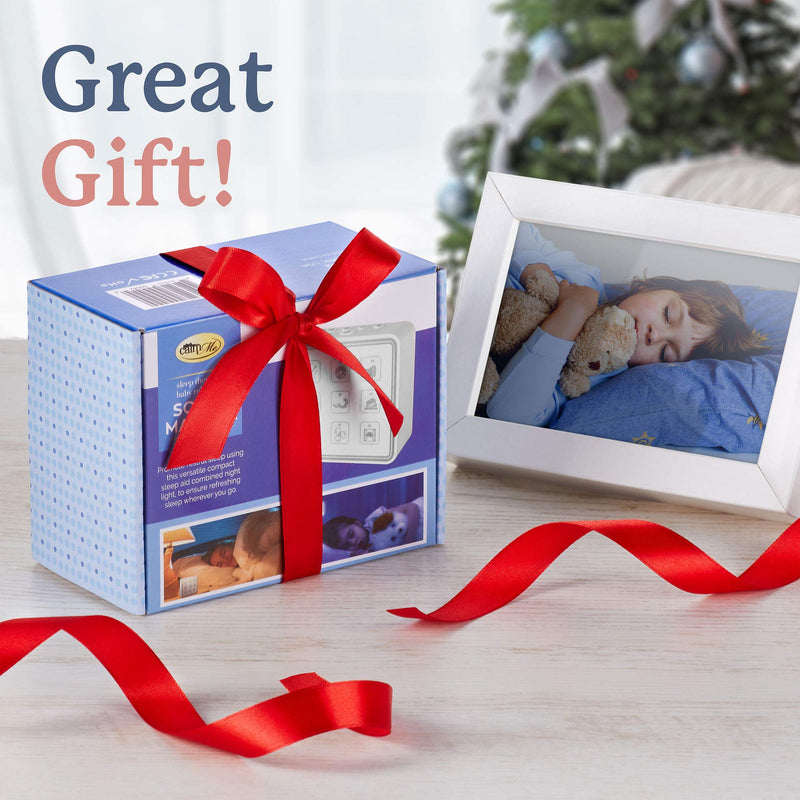[Australia] - Plug in White Noise Sound Machine with Adjustable Kids Night Light for Sleeping, 9 Non-Looping Sounds, Timer, Volume Control & Headphone Jack | Portable Noise Maker for Adults & Baby, Home, Office 
