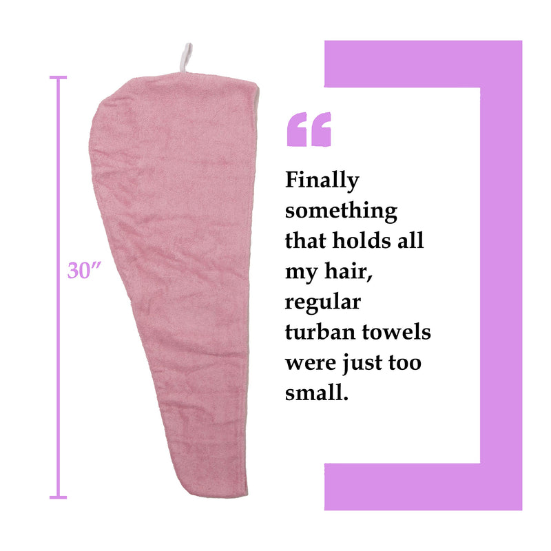 [Australia] - Aspen5 Huge 400 GSM Cotton Hair Towel Wraps for Women | Super Absorbent Quick Dry Hair Towel | Hair Turban Ideal for Long and Curly Hair | Plopping Towel Curly Hair (Hippie Pink) 