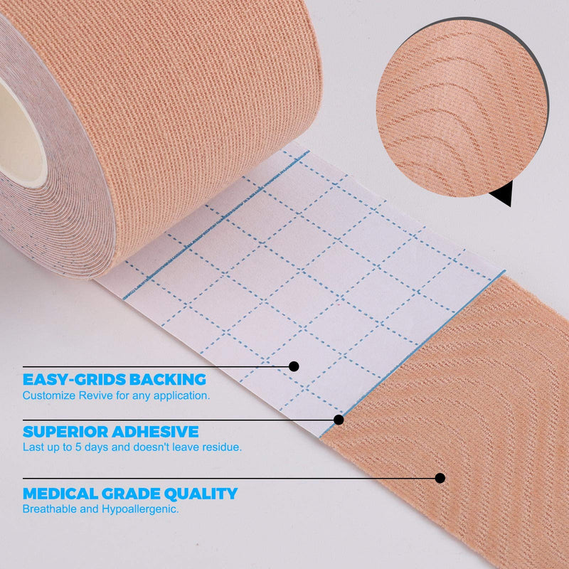 [Australia] - Kinesiology Tape (4 Pack) Athletic Tape 16.4ft Water Resistant Kinetic Uncut Sports Tape for Knees, Ankles, Shoulder, Pain Relief, Injury Recovery and Physio Therapy 4 Rolls Black 