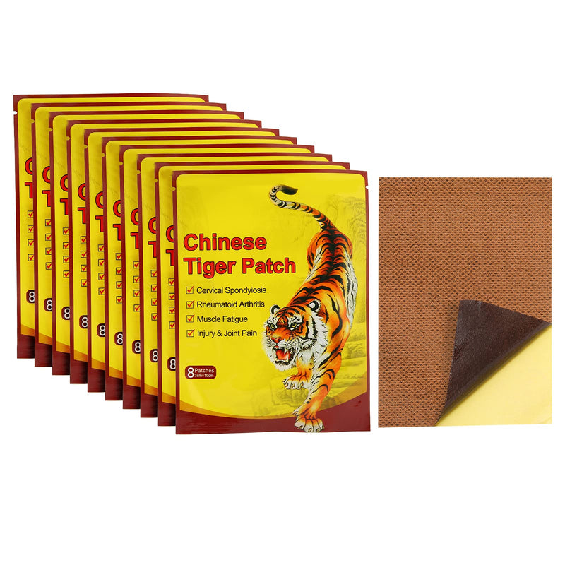 [Australia] - 10 Pack 80 Pcs Pain Relief Patch Chinese Medicinal Paprika Plasters for Joints Porous Chilli Patch Hot Capsicum Pain Relieving Patches for Neck (80 Pcs) 