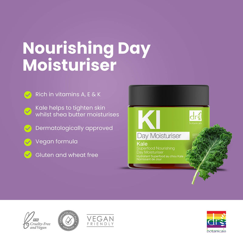 [Australia] - Dr Botanicals Apothecary Superfood Nourishing Day Moisturiser with Kale, Cocoa butter, Vitamins. Promotes Collages, Reduces fine lines & Wrinkles. Natural & Vegan 60ml 