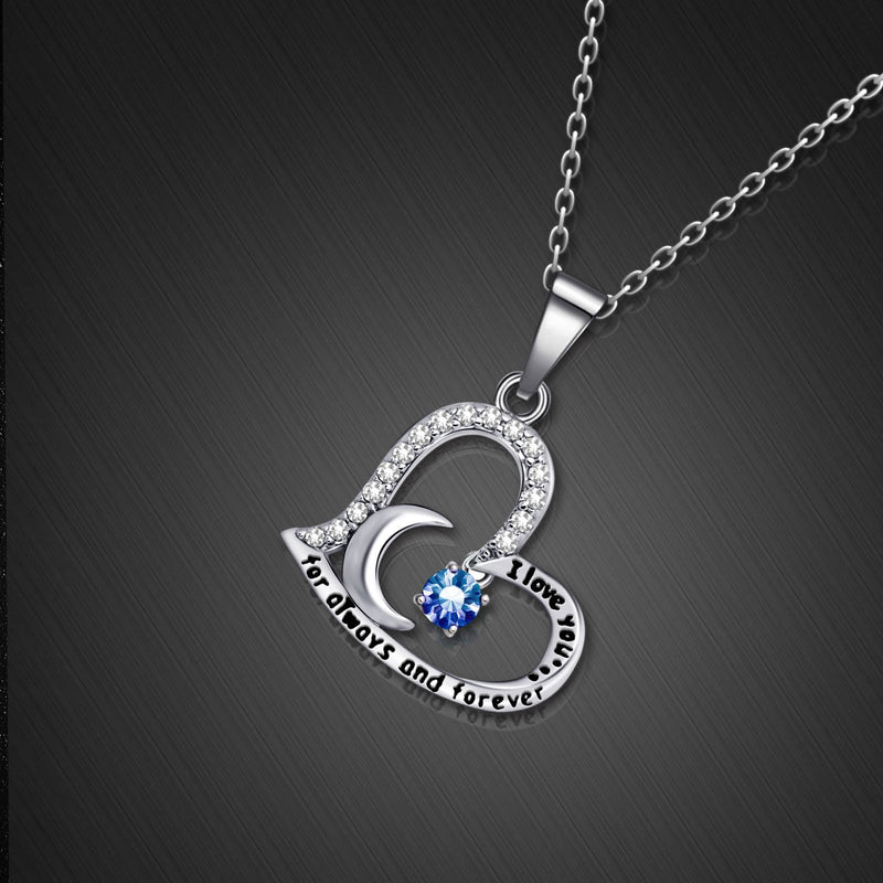 [Australia] - Birthstone Necklace Dancing Birthday Gift for Women Girl I Love you always and forever September 