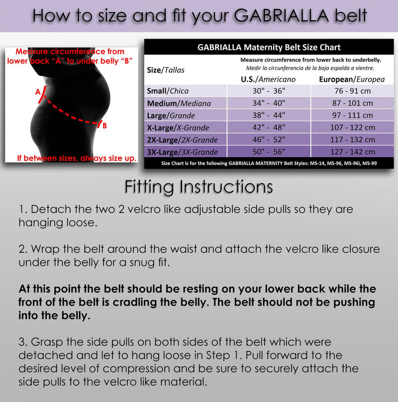 [Australia] - GABRIALLA Strong Back and Belly Support Belt for Twin Pregnancy, Helps Prevent Stretch Marks and Reduce Lower Back Pain, Baby-Safe Design, Soft and Gentle on the Skin, MS-99 Comfortable Belly Band Black Large (Pack of 1) 
