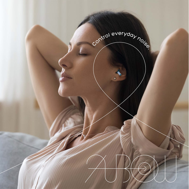[Australia] - ANBOW Ear Plugs for Sleeping Noise Cancelling. Reusable Silicone Earplugs. Custom Fit - Noise Reduction for Sleeping, Concerts, Work & Swimming. Adjustable to Ear Size. 3 Pairs + Travel Pouch Light Blue 