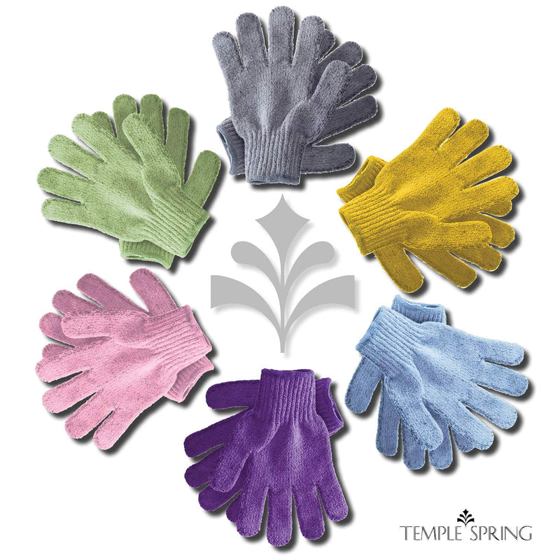 [Australia] - Exfoliating Gloves - Bamboo Shower Gloves - Bath and Body Exfoliator Mitts - Scrubs away Ingrown Hair and Dead Skin - Natural Eco Microfibre Bath Gloves - Cornflower Blue 