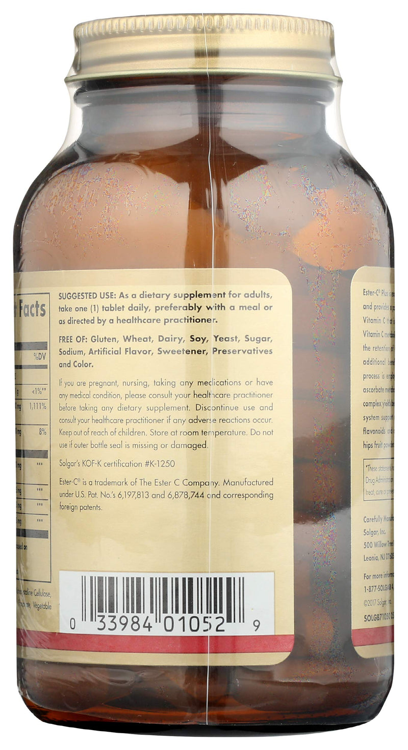 [Australia] - Solgar Ester-C Plus 1000 mg Vitamin C (Ascorbate Complex), 90 Tablets - Gentle On The Stomach & Non Acidic - Antioxidant & Immune System Support - Non GMO, Vegan, Gluten Free, Kosher - 90 Servings 90 Count (Pack of 1) 