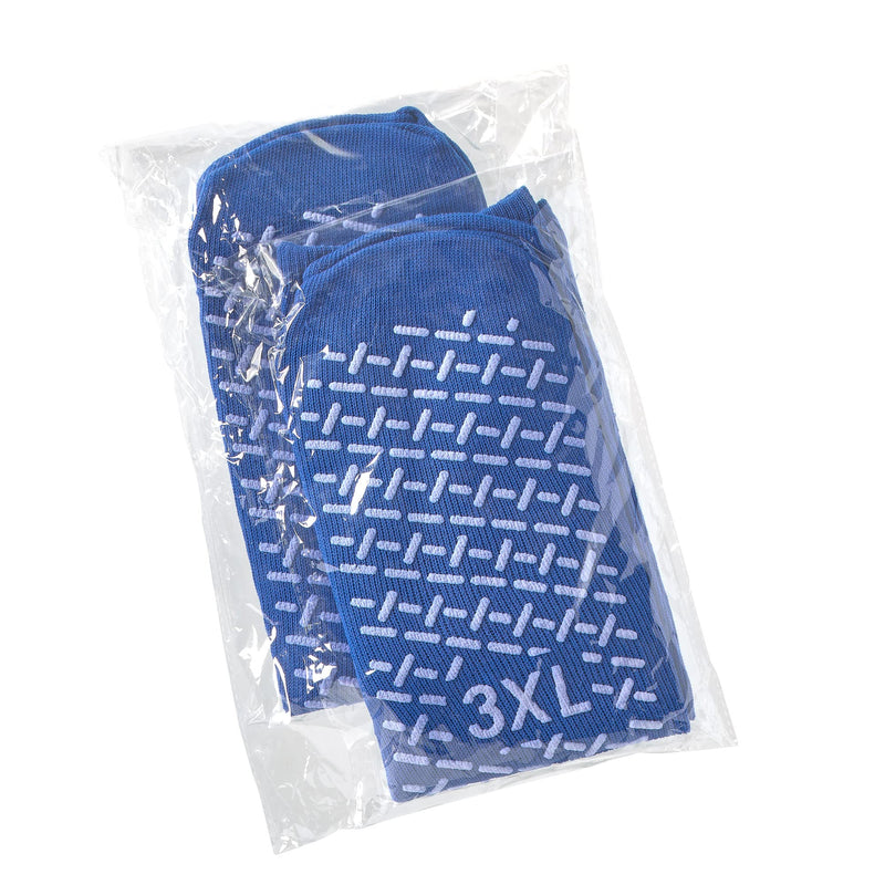 [Australia] - BARIATRIC SLIPPER SOCK NON SKID (3pk), 3X large, Blue, Blue, Size 3X large 