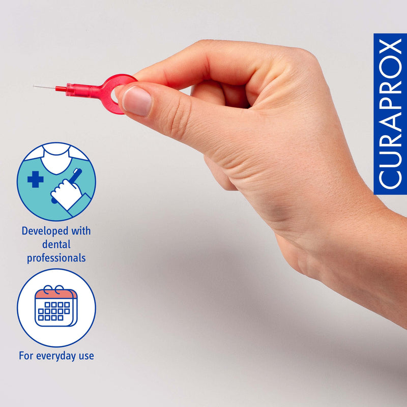 [Australia] - Curaprox CPS 07 Prime Start Interdental Brush Kit, Red - 5 x 0.7mm - 2.5mm Interdental Brushes + 2 Interdental Toothbrush Holders 