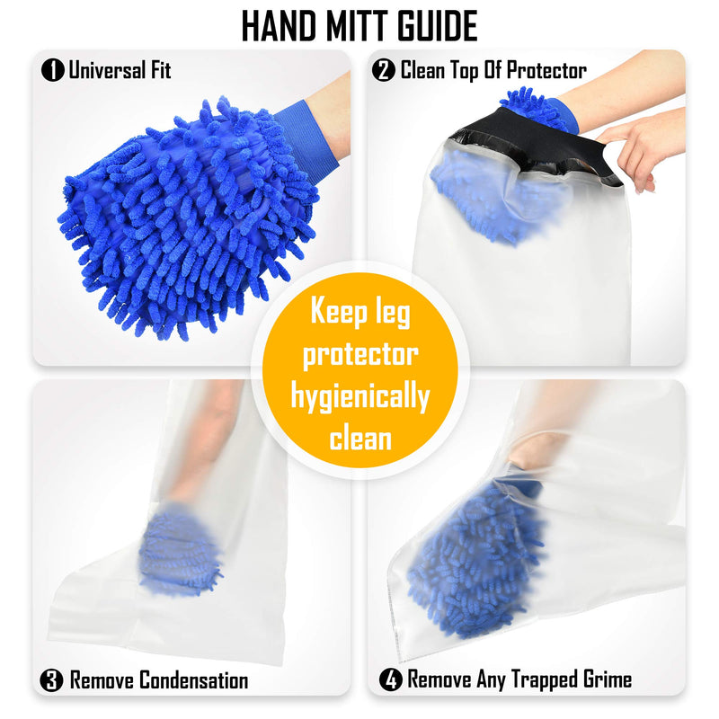 [Australia] - Waterproof Leg Protector for Cast and Bandage with a Hygiene Mitt - Adult Half-Leg Design for Shower or Bath by H2OGuard 