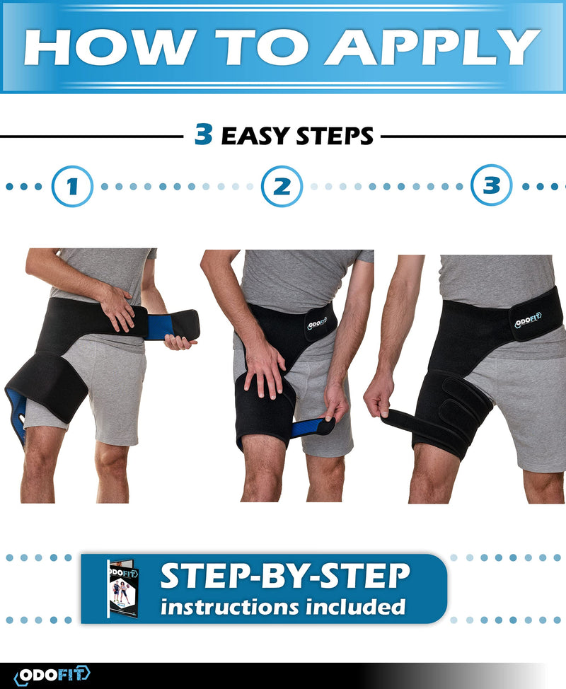 [Australia] - Hip Brace-Groin Wrap for Sciatica Pain Relief Thigh Hamstring Compression Sleeve - Unique Quadriceps Support Hip Flexor Arthritis for Pulled Muscles-Sciatica Nerve Brace Injury for Men (LEFT LEG) LEFT LEG 