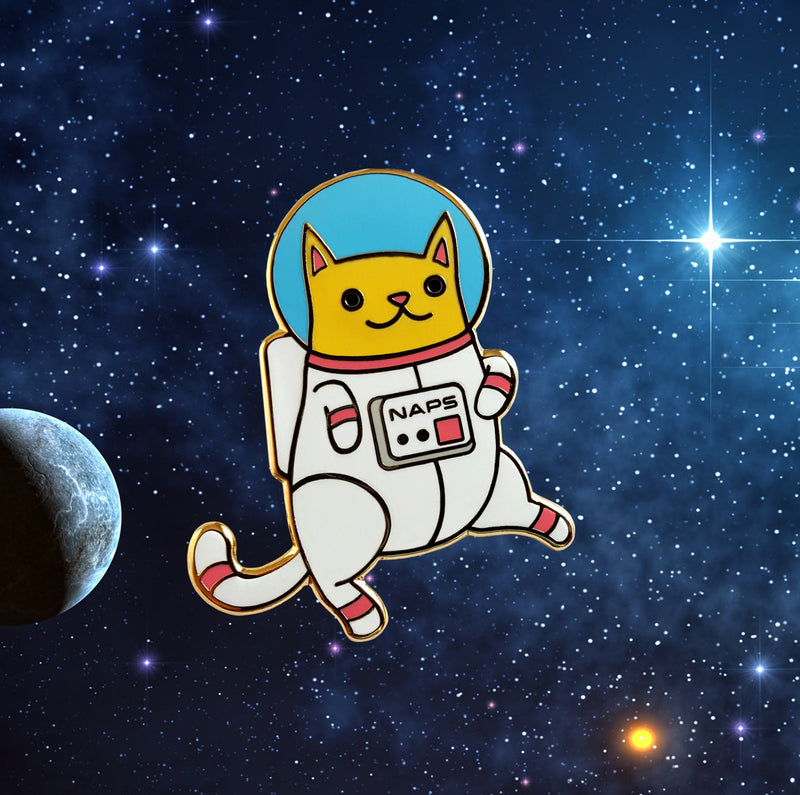 [Australia] - Pinsanity Astro Cat Enamel Lapel Pin 