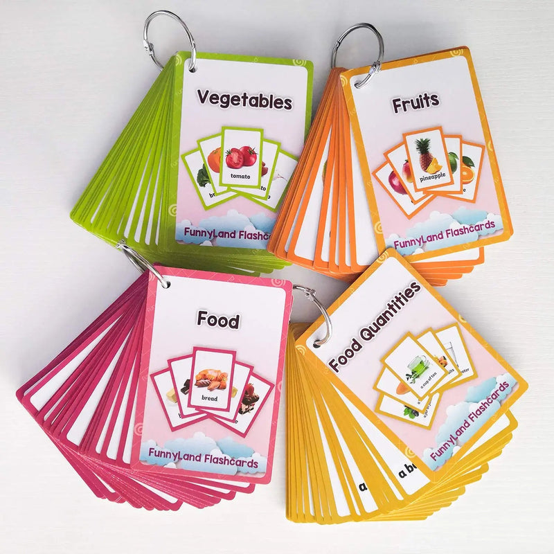[Australia] - Fruits/Vegetable/Foods/Food Quantities English Flash Cards Pocket Card Learning Baby Toys for Children Pre-Kindergarten Kids Gifts Fruits/Vegetable/Foods/Food 