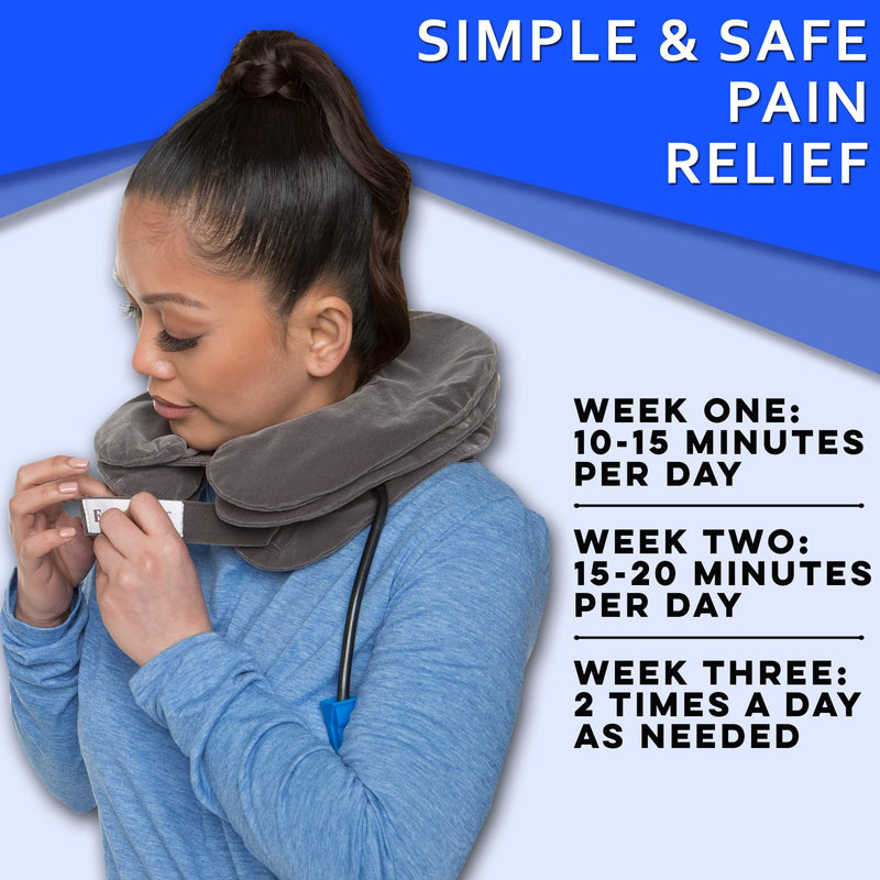 [Australia] - Cervical Neck Traction Device by EverRelief - Inflatable & Adjustable Neck Stretcher Collar - at Home Traction for Neck Pain Relief 