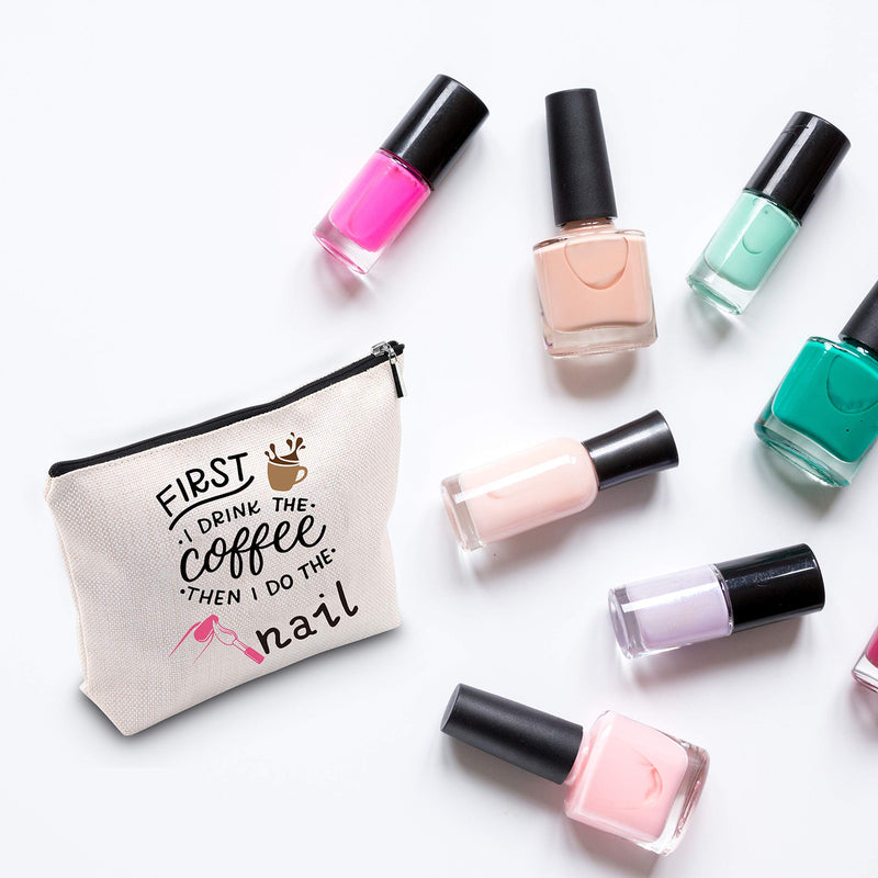 [Australia] - WCGXKO FIRST I DRINK THE coffee THEN I DO THE Nail Makeup Bag (DRINK THE coffee Nail) Drink the Coffee Nail 