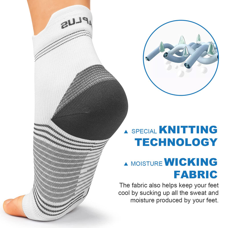 [Australia] - Plantar Fasciitis Sock (6 Pairs) for Men and Women, Compression Foot Sleeves with Arch and Ankle Support (White, Small) White(6 pairs) Small (6 Pair) 