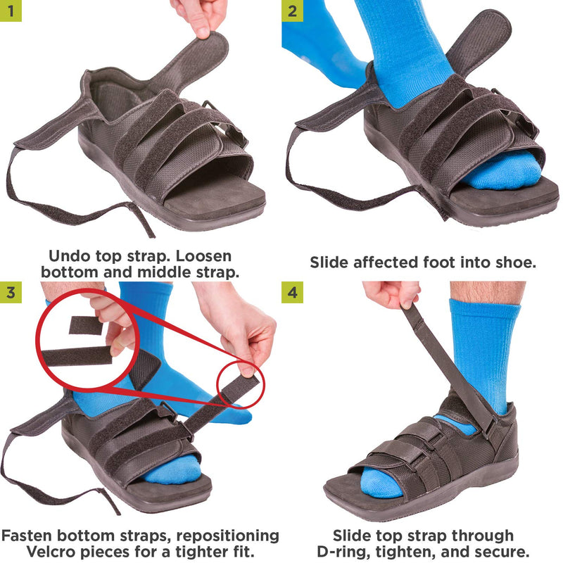 [Australia] - BraceAbility Post-op Shoe for Broken Foot or Toe | Medical/Surgical Walking Boot Cast, Stress Fracture Brace & Orthopedic Sandal with Hard Sole (Small - Female) Small (Pack of 1) 