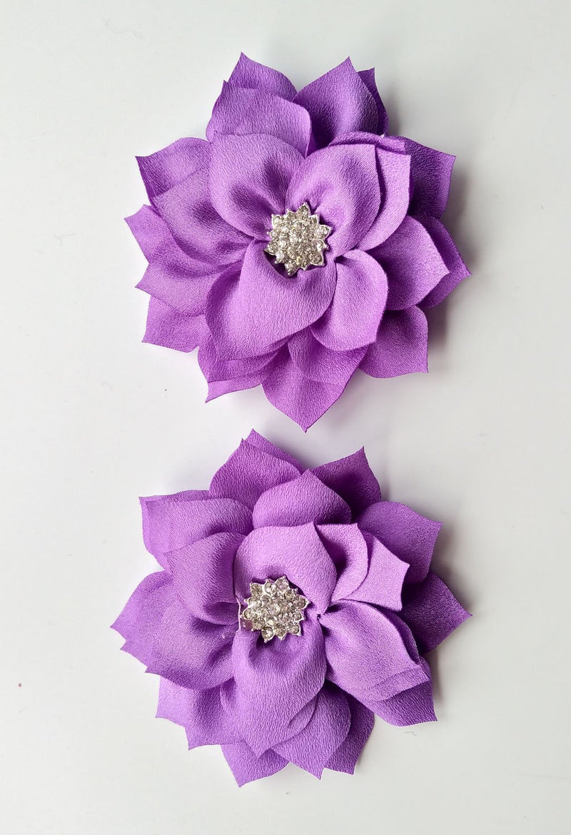 [Australia] - Coolwife Fascinator Headband Hair Clip Lotus Flower Bridal Headpieces Wedding Party Headwear Purple 